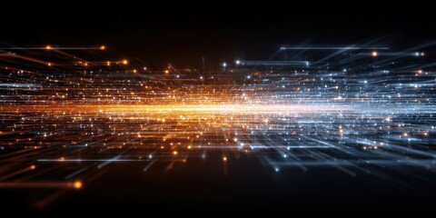 Poster - Big data artificial intelligence machine learning neural network flow complex information science innovation technology data analysis visualization cyberspace future. 