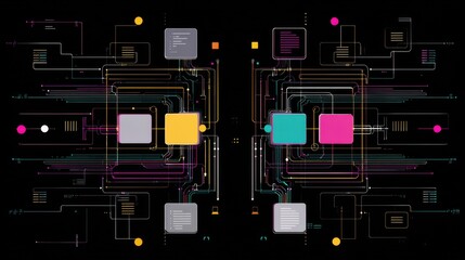 Poster - Big data artificial intelligence machine learning neural network flow complex information science innovation technology data analysis visualization cyberspace future. 