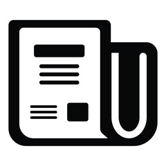 Poster - News vector icon. Newspaper symbol concept, logo design. News icon featuring newspaper headline symbol vector illustration isolated on white background. Special filled version icon symbol.