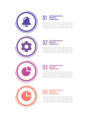 Poster - Simple flat vertical infographic template. Four steps circular infographic elements