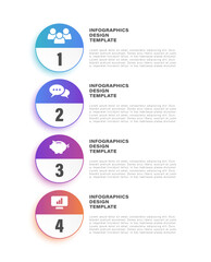 Poster - Four steps process infographic layout. Timeline template for reports or presentations with business icons