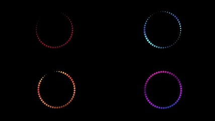 Wall Mural - 4 gradient circle rotation on black background