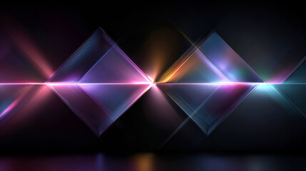 Poster - Abstract technology background with geometric shapes and neon lights