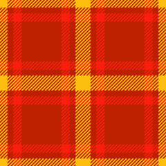 Poster - Vibrant red and gold plaid pattern.  Perfect for textile designs, autumnal themes, or adding a touch of warmth and energy to any project.