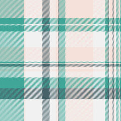 Poster - Classic plaid pattern. Soft teal, blush, and neutral hues create a calming effect. Use for textile design, backgrounds, or adding a traditional touch.