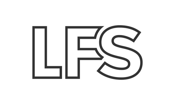 LFS logo design template with strong and modern bold text. Initial based vector logotype featuring simple and minimal typography. Trendy company identity.
