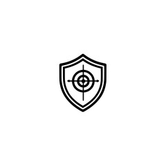 Poster - Shield Icon with Target Symbol Representing Precision Security and Focused Protection Concept
