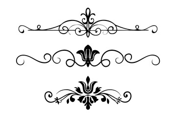 Poster - Black Vintage Flourish Vector for Wedding Invites