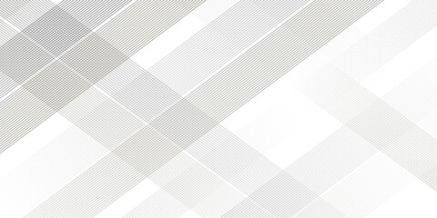Fototapete - Minimalist Seamless pattern features a grid and striped line. White technology Hi-tech futuristic digital. Abstract art geometric background with lines. Stripes optical waves illustration.	