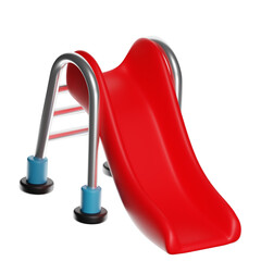Poster - Red slide standing on transparent background for playground fun