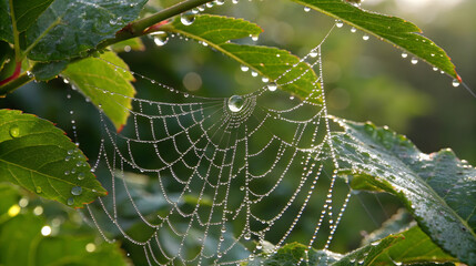 Dew drops on a spider web dew drops on a spider web