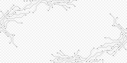 Poster - Motherboard digital abstract background. AI circuit board technology texture design. Semiconductor and computer processor on tech banner template concept. Vector illustration