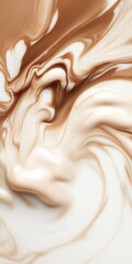 Poster - Dynamic Beige Coffee and Milk Marble Effect with Creamy Swirls for Artistic and Delicious Designs