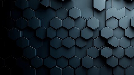 Poster - Abstract Futuristic Honeycomb Structure Featuring a Stylish Blue Hexagonal Grid Pattern Background