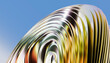 © Westend61 - Futuristic metallic abstract 3d sculpture with glossy curves outdoors