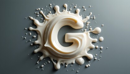 Aufkleber - Letter G shaped from creamy substance with splash indoors