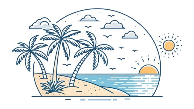 tropical island with palm trees