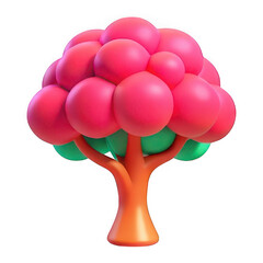 Aufkleber - 3d stylized pink balloon tree isolated on transparent background