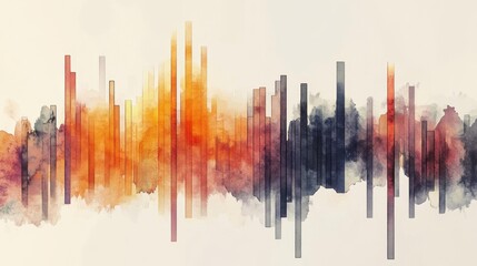 Poster - Abstract cityscape arrangement of colorful vertical bars