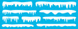 © Anastasiia - Set of simple snowy icicles border, snow caps vector winter elements