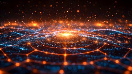 Poster - Vibrant digital network hub connecting industries and businesses