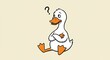 © Vicky - Curious Cartoon Duck with Crossed Arms and Question Mark
