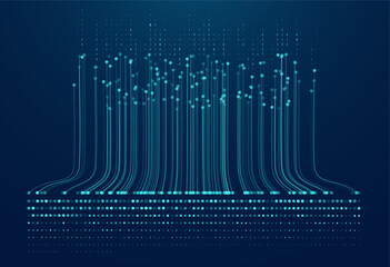 Poster - Abstract infographics visualization. Big data code representation. Futuristic network or business analytics. Graphic concept for your design