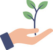 © kafkacreative - Hand Holding Plant Icon - Minimal Flat Design / 手のひらに植物アイコン - ミニマルフラットデザイン