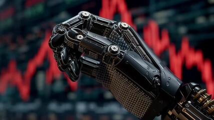 Poster - Robotic Hand Gestures Showcase Technologys Impact on Finance and Economic Trends in Digital Stock Market with AI Integration and Innovation