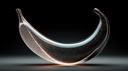 Glass banana shaped decorative object