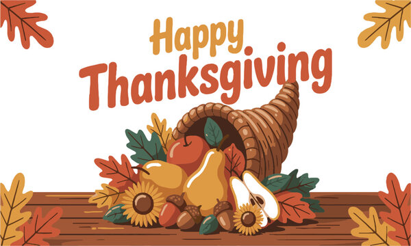 Modern Vector illustration Happy Thanksgiving template text greeting card lettering and pumpkin, Happy Thanksgiving Day background with lettering and illustrations, easily editable.