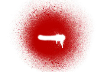Poster - Red Spray Paint Minus Sign Graffiti on Transparent Background - Subtraction Symbol with Dripping Paint Effect for Urban Art and Design Projects, Vector Illustration