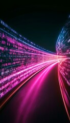 Poster - Digital Data Stream Concept Illustrating High-Speed Cyber Technology and AI Innovation