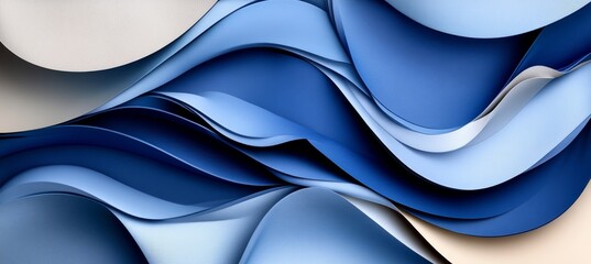 Poster - Elegant Abstract Blue Flowing Waves Background Design for Modern Technology and Website Wallpaper