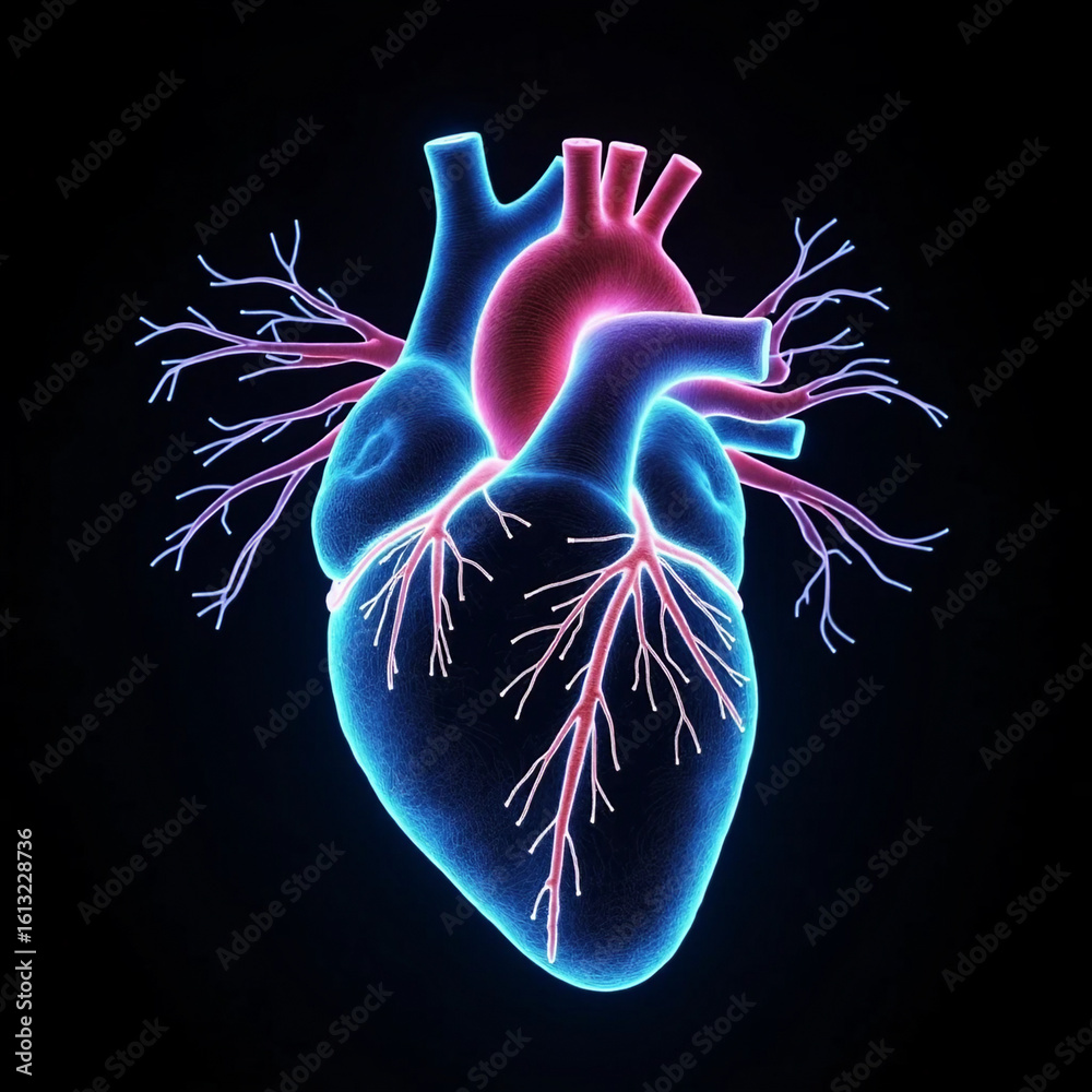 Volume EM of cardiac conduction system: 1. [Nodes] Sinoatrial (crimson ...