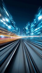 Poster - High-Speed Digital Data Flow and Motion Blur in a Modern City Transportation Environment