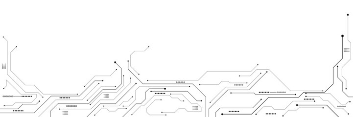 Poster - Vector abstract technology on white background. Technology black circuit diagram concept.