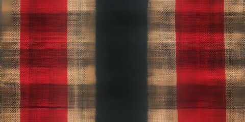 Poster - Seamless Striped Textile Background Featuring Aged Red, Black, and Beige Tones for Vintage Design