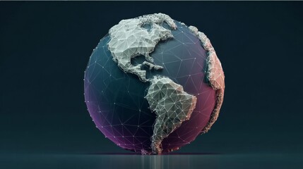 Poster - Modern Globe Design with Digital Grid Representing Global Communication and Interconnectivity
