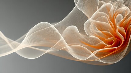 Poster - Elegant Beige Digital Art Featuring Swirling Designs with Bright Accents and Unique Aesthetic Shapes