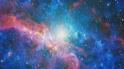 Wall Mural - vibrant nebula showcasing bright light piercing through colorful clouds of gas and dust, creating a 