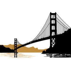 Wall Mural - golden gate bridge silhouette
