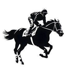 Wall Mural - horse racing silhouette