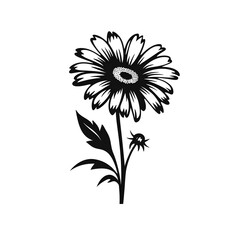 Wall Mural - daisy flower silhouette