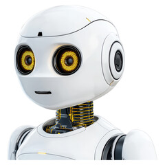 Poster - Modern Robot with Expressive Eyes and Futuristic Design, isolated on transparent background.