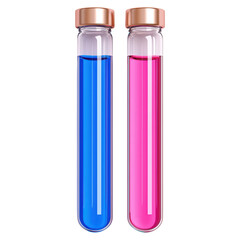 Poster - Colorful Test Tubes with Liquid for Scientific Research, isolated on transparent background.