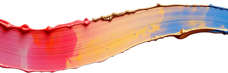 Wall Mural - vibrant expressive brushstrokes modern watercolor style splashing across white background soft golden light