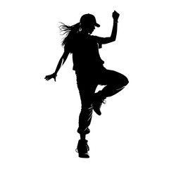 Wall Mural - female hip hop dance silhouette