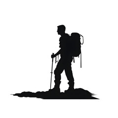 Wall Mural - hiker silhouette