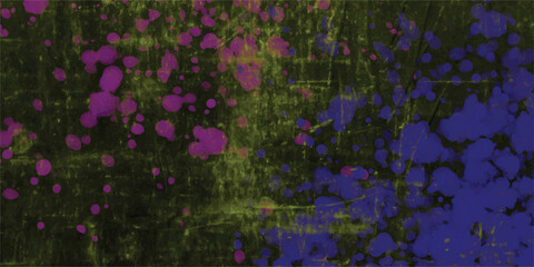 Aufkleber - Abstract splatter art in green and purple with texture
